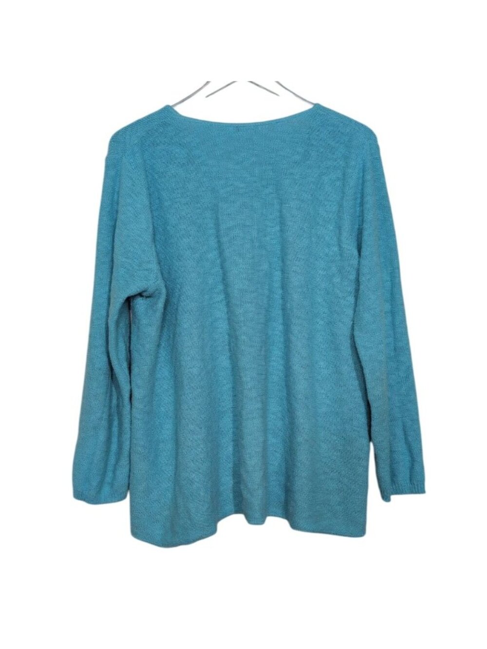 Avalin Shirt Womens One Size Aqua Blue Beach Coastal Lagenlook Boxy Scoop Neck L - Picture 5 of 5